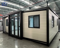 Maison conteneur modulaire pliable avec 1 ou 2 chambres, salle de bain et cuisine pour logement de travailleurs sur chantier