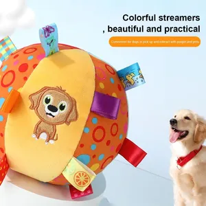 Pelota interactiva para perros, juguete para masticadores agresivos, entrenamiento, descompresión, <span class=keywords><strong>mango</strong></span> de felpa resistente a mordeduras, juguetes para perros con campanas, suministros para mascotas - Product Image 3