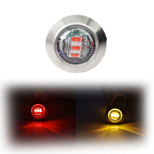 Luci Laterali a LED Bicolore Rosso-Ambra 12v 24v 3/4\" <span class=keywords><strong>per</strong></span> Camion, Rimorchi e Altri Accessori <span class=keywords><strong>per</strong></span> Illuminazione Auto - Product Image 1