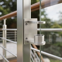 Edelstahl-Glasgeländer-Wandhalterung, Hochbelastbare Rohrstütze, Satin-Silber Balkon-Treppengeländer-Beschlag
