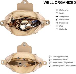 Sac à main en nylon pour femme, mode, chaînes décoratives, petit sac bandoulière, sac hobo, fermeture éclair - Product Image 4