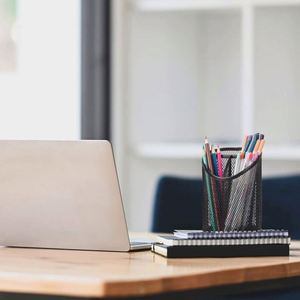 Mesh Pencil Holder Pen Cup for Desk Round Black Pen Holder Desktop Pen <b>Organizer</b> 3 Compartments Pencil <b>Organizer</b> Desk <b>Organizer</b> - Product Image 5
