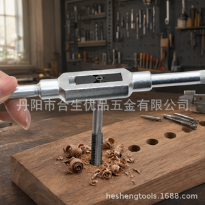 Hand Tap Wrench Straight Shank Thread Tapping <b>Tool</b> High Speed Steel <b>Threading</b> Set for Wood Metal - Product Image 3