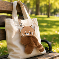 Sac à dos en peluche panda roux mignon pour filles, sac à dos intégré doux, jouet câlin, sac à bandoulière moelleux, sac à main, cadeau d'anniversaire pour enfants