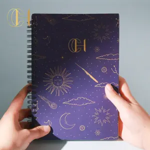 C & H原创设计自爱月亮太阳流畅书写100g论文简单线圈螺旋笔记本日记