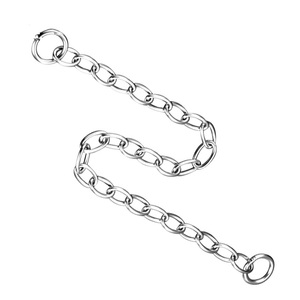 Collar de perro de cadena de estrangulación cubana de eslabones ovalados cortos ajustables al por mayor de calidad - Product Image 1