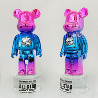 Nouveau Trophée Personnalisé Ours Violent Bleu Violet en Résine, Modèle d'Art Populaire, Cadeaux MH-S02
