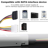 4 pines Molex IDE macho a 15 pines SATA hembra 4 pines Molex IDE hembra Y Splitter Cable de alimentación de disco duro