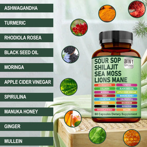 Integratore Biologico 24-in-1 con Estratto di Graviola, Shilajit e Muschio Marino per Adulti - Supporto Antiossidante, Immunitario e Detox - Private Label - Product Image 4