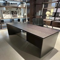Escritorio Ejecutivo Moderno de Lujo en Forma de I, Conjunto de Muebles de Oficina Convertible, Escritorio de Negocios para Sala de Estudio u Oficina