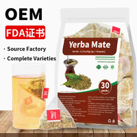 Sachets de thé Yerba Mate - Infusion naturelle d'herbes sud-américaines pour l'énergie et la concentration, riche en caféine, 30 sachets individuels