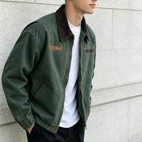 Veste de travail en toile personnalisée avec doublure, veste de travail vintage en toile, veste bomber