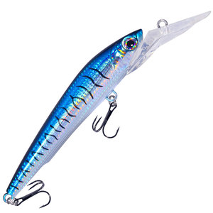 Leurre de pêche Minnow lourd 24cm 95g, corps laser, appât artificiel dur avec hameçon 1/0 #   Hameçons tranchants pour la pêche à la traîne en mer du thon en eau salée - Product Image 6