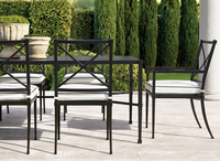 Table à manger rectangulaire en aluminium coulé moderne TROUSDALE pour usage hôtelier