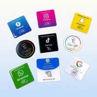 Plaque de contact NFC en acrylique, programmable par URL, étanche, avec adhésif, pour avis Google, puce RFID 13,56 MHz, direct usine