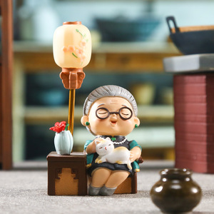 ชุดตุ๊กตาคู่ปู่ย่าตายายเรซิ่น 2 ชิ้น สไตล์ดั้งเดิม ของตกแต่งห้องนั่งเล่น ของขวัญวันครบรอบสำหรับคู่รักสูงวัย ของประดับตกแต่งบ้าน - Product Image 2