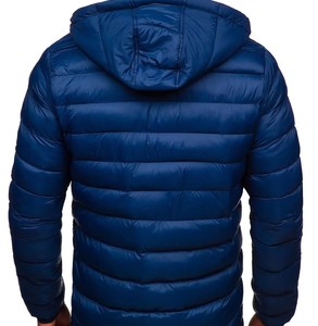Veste d'hiver matelassée à capuche pour homme, fermeture éclair, coupe-vent, vêtement d'extérieur décontracté, rembourrage en polyester, coupe classique - Product Image 3