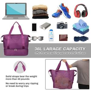 Bolso de viaje Oxford Weekender personalizado, bolsa de mano con cremallera, compartimiento para zapatos de fin de semana, con bolsa de aseo, aprobado por <span class=keywords><strong>vuelo</strong></span> - Product Image 3