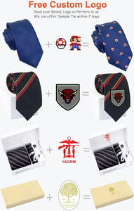 เนกไทผ้าแจ็คการ์ดโพลีเอสเตอร์แท้งานเย็บ1200งานทำด้วยมือทำจาก2025โลโก้ตามสั่ง - Product Image 5