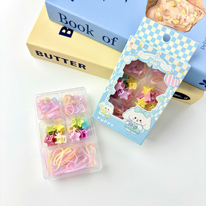 Sweet Elastic Rubber Band Hair <b>Clip</b> Set For Children Princess Series <b>Baby</b> Hair Accessories With Bow Geometric Cartoon Design - Product Image 2