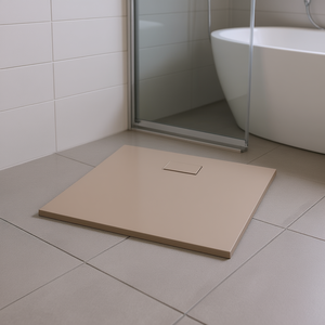 Piatto Doccia SMC 35.4x31.5 Pollici Rettangolare con Scarico Centrale Marrone - Product Image 2