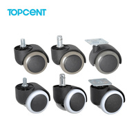 TOPCENT Vente Chaude Roulettes de Meuble Légères 2/3/4 Pouces Roues en PU pour Chaise de Bureau OEM