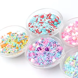 Cocosir Metallic Rod Christmas Mixed Colorful Edible Sprinkles Sugar Beads Birthday Party Baking Supplies Cake Decoration