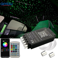 Kit de projecteur d'étoiles à fibre optique double tête 26W, effet étoile filante, pour voiture et maison, avec moteur d'éclairage et contrôle via application musicale