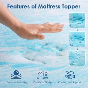 Memory Foam Matratze Topper <span class=keywords><strong>Gel</strong></span> Infused Matratze <span class=keywords><strong>Pad</strong></span> Belüftete Bett Topper Drucken tlastung Rückens ch merzen Bett Kissen Home Textilien - Product Image 4