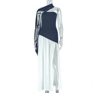 <span class=keywords><strong>Abito</strong></span> <span class=keywords><strong>Lungo</strong></span> da Donna Monocolore con Spacco Posteriore, Vestito Sexy Senza Schienale, Nuovo Stile Elegante per Signore - Product Image 2