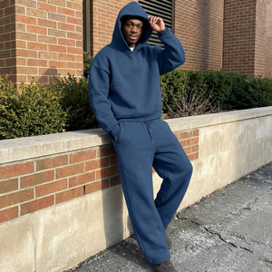 Low Price Wholesale Blank Tracksuits Men 2 Piece Jogger <b>Set</b> 6691 Custom Unisex Plain Fleece Hoodies Sweatpants Bulk Clothing - Product Image 2