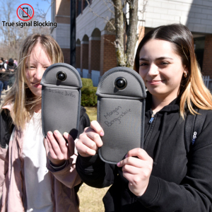 Custom High School Students Magnetic Locker Mobile <strong>Phone</strong> Security <strong>Bags</strong> Neoprene RFID Pouch Anti Camera Lockable <strong>Cell</strong> <strong>Phone</strong> <strong>Bag</strong> - Product Image 1