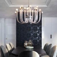 Luminaire suspendu LED en verre transparent, design moderne minimaliste et luxueux, pour salon, salle à manger, chambre à coucher, bureau à domicile