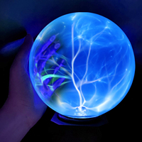Lampe boule plasma magique de 6 pouces-Globe de sphère nébuleuse interactif alimenté par USB sensible au toucher et au son, cadeau éducatif scientifique