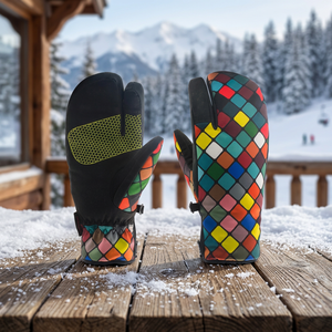 Mitaines de ski unisexes à doigts séparés, imperméables, thermiques, pour l'hiver, pour le snowboard, colorées - Product Image 3