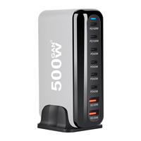 Station de charge rapide multi-ports 8 ports PD QC USB C USB A 500W GaN3 pour ordinateur portable