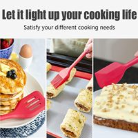 Ensemble d'ustensiles de cuisine en silicone sans BPA, 5 pièces, résistants à la chaleur, spatule, fouet, spatule à retourner, pinceau à badigeonner pour la cuisine à domicile