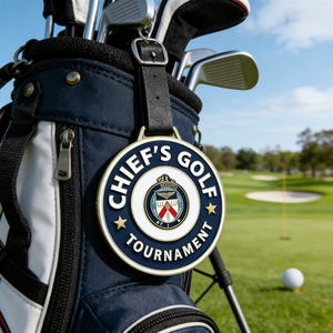 Étiquette de nom de golf personnalisée avec logo, étiquette de bagage en métal pour membre de club de golf, accessoires de golf - Product Image 3