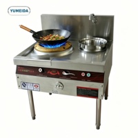 Cuisinière à gaz professionnelle haute performance avec brûleur wok sur pied en acier inoxydable pour les besoins de cuisines de restaurants très fréquentés