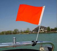 Haute qualité robuste 12x18 pouces Orange Triangle forme bateau drapeaux avertissement drapeau fanion bannière avec 2 œillets en laiton