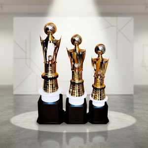 Trophée de cricket en métal, forme personnalisée, finition or et argent, souvenir sportif pour événements scolaires, ensemble plaqué or, événement promotionnel 16-20mm - Product Image 2