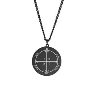 สร้อยคอดาวห้าแฉกสำหรับผู้ชาย,เครื่องประดับจี้เครื่องรางสายไขว้กุญแจสไตล์โซโลมอน - Product Image 3