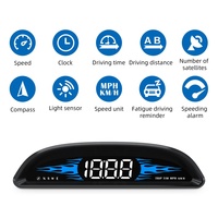 Affichage tête haute GPS G2 avec puce double mode Beidou, horloge de vitesse, temps de trajet, kilométrage, boussole, alimentation USB pour toutes les voitures