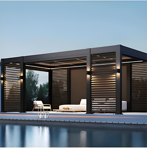 Pérgola Moderna de Aluminio con Techo de Lamas para Jardín y Exterior, 3x3, 3x4, 4x3, 4x4, 4x5, 4x6, 6x3, 6x4, 6x5, 6x6m - Product Image 1
