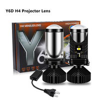 Mini projecteur Y6D, lentille H4 LED pour phare, lampe à double faisceau Hi-Lo, effet fish-eye, universel pour voiture et moto, phare LED 12V