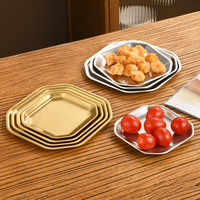 RVS achtkantige schaal 304 kwaliteit modern minimalistisch design huishoudelijke fruitschaal