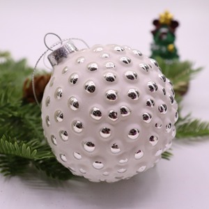 Personalizzato rotondo 8cm bianco appeso ornamenti di natale palla di vetro per la decorazione dell'albero di Natale - Product Image 2