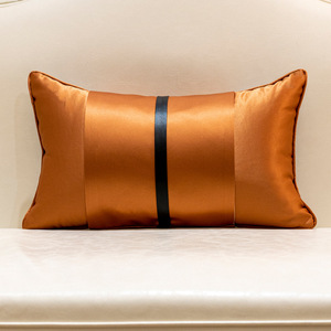 Housse de <span class=keywords><strong>coussin</strong></span> de <span class=keywords><strong>canapé</strong></span> d'hôtel de luxe personnalisée, <span class=keywords><strong>orange</strong></span>, jacquard, avec boucle métallique, pour <span class=keywords><strong>coussin</strong></span> lombaire - Product Image 3