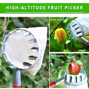 Herramienta de recolección de frutas con cuchilla de acero inoxidable resistente y bolsa de recolección, recolector manual de frutas para alturas, recolector de frutas que ahorra fruta - Product Image 3