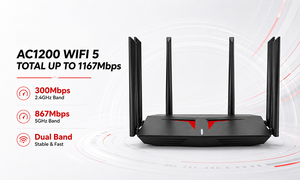 Fiber optical equipment R412G Wifi5 <b>Router</b> Wireless <b>Router</b> AC1200 Dual Band 2.4G 5G 1Gigabit WAN Port 3Gigabit LAN Port - Product Image 3